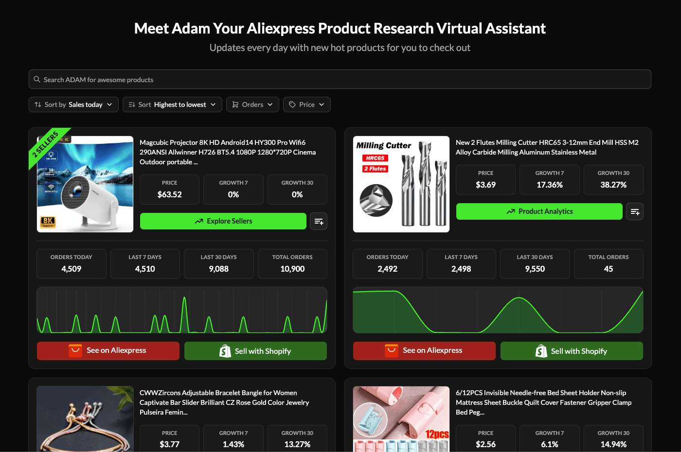 EcomHunt ADAM - AliExpress Product Research