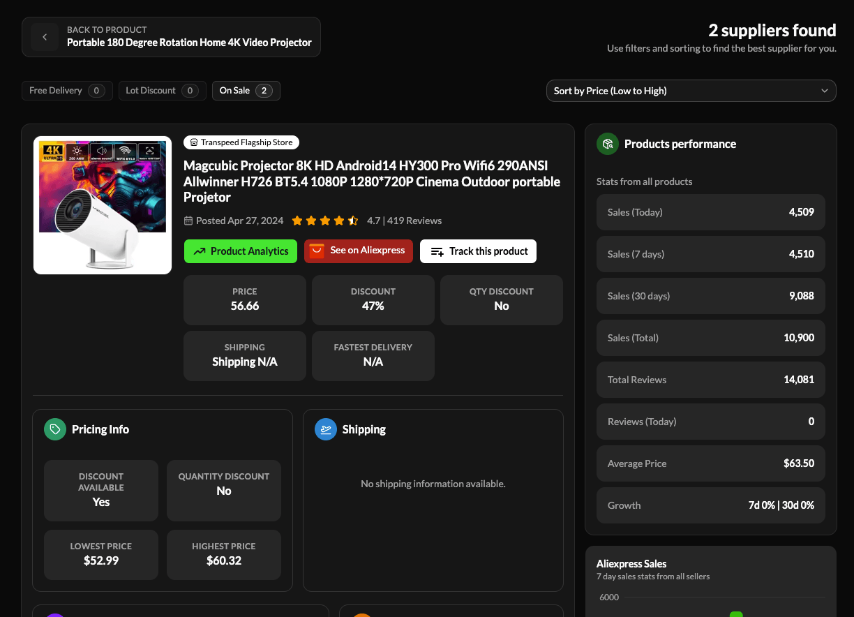 ADAM Supplier Comparison Tool