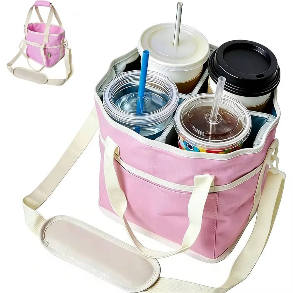 Insulated Beverage Carrier Tote