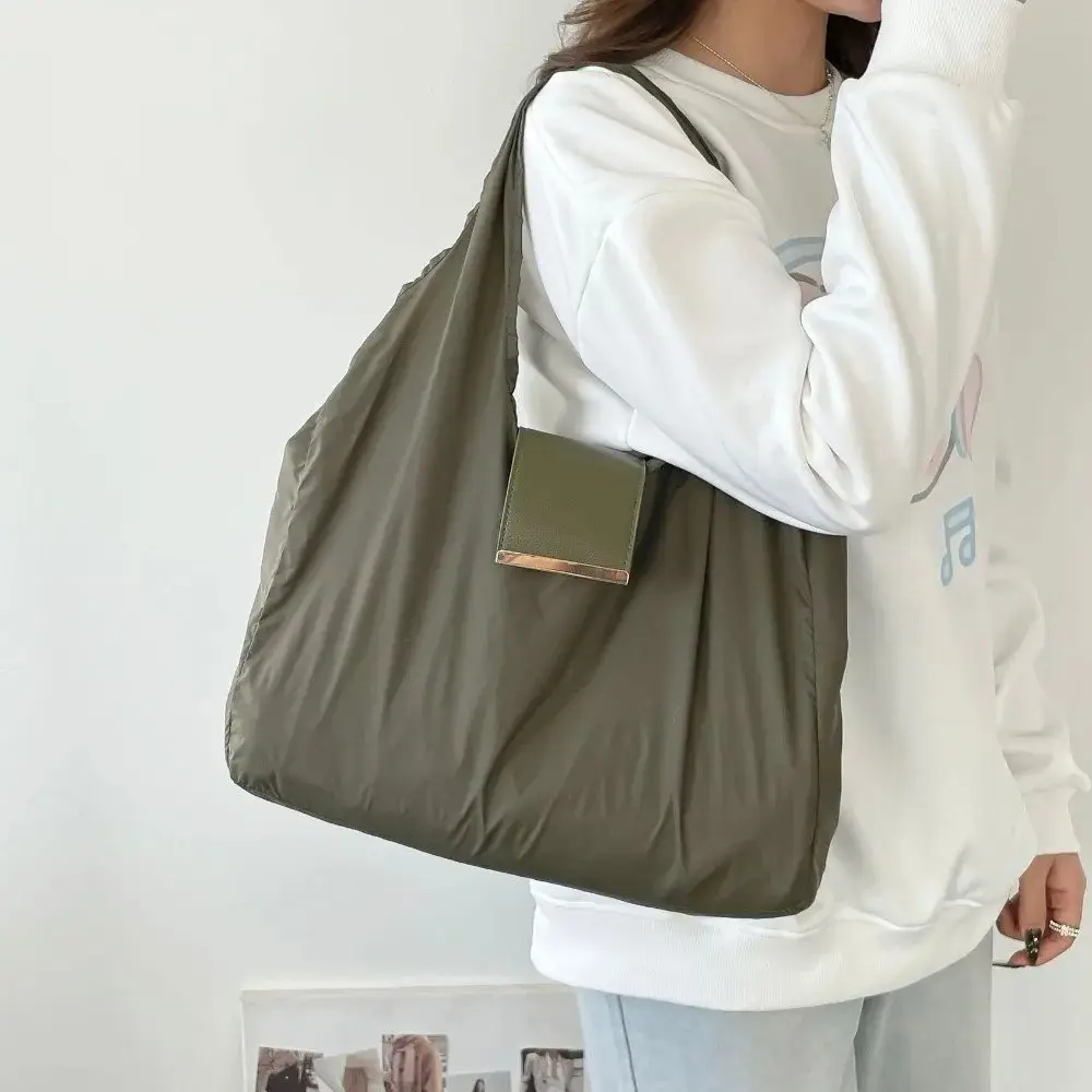 Foldable Reusable Tote Bag with Keychain Pouch