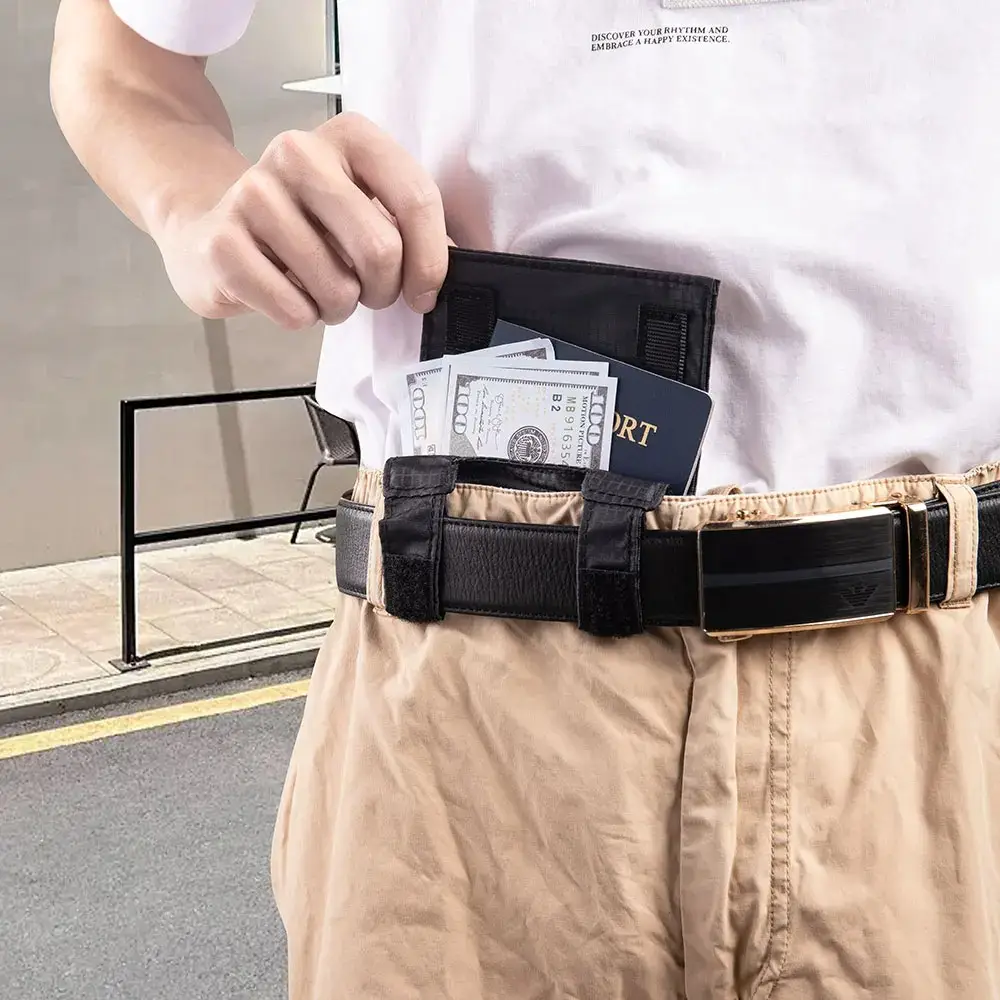 Hidden RFID Blocking Travel Money Belt Wallet