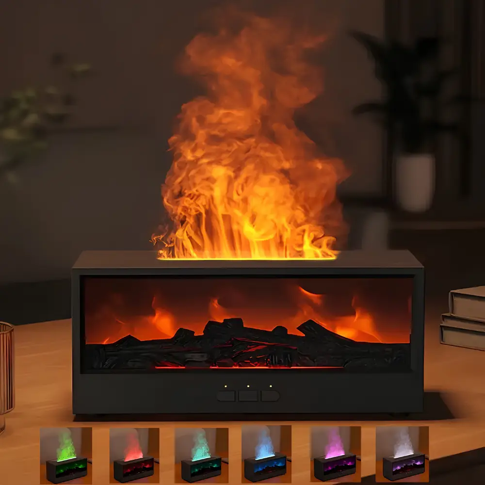 3D Flame Mist Fireplace Humidifier